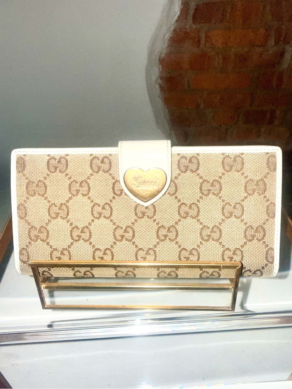 Vintage 2010 GUCCI Lovely Heart GG Long Wallet - Crisp Interior